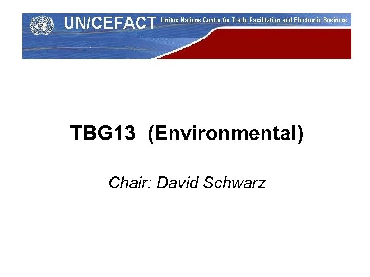 TBG 13 (Environmental) Chair: David Schwarz 