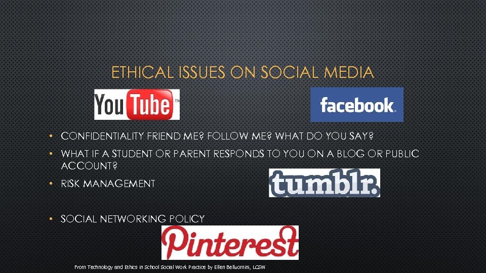 ETHICAL ISSUES ON SOCIAL MEDIA • CONFIDENTIALITY FRIEND ME? FOLLOW ME? WHAT DO YOU