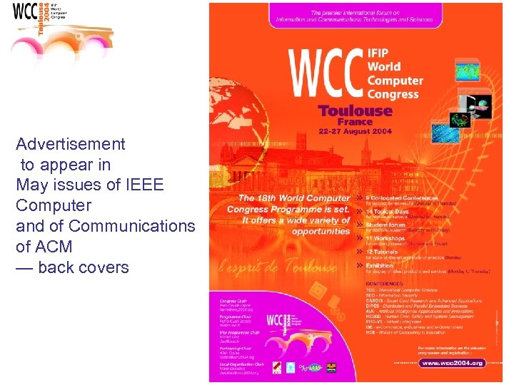Advertisement to appear in May issues of IEEE Computer and of Communications of ACM