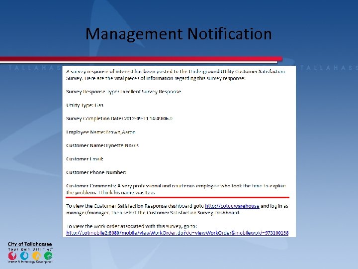 Management Notification 
