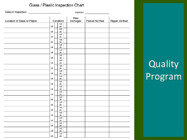 Q u al i t y P r o g r am 