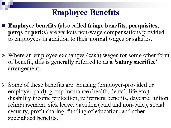 Chapter 9 Employees Benefits Services Reference