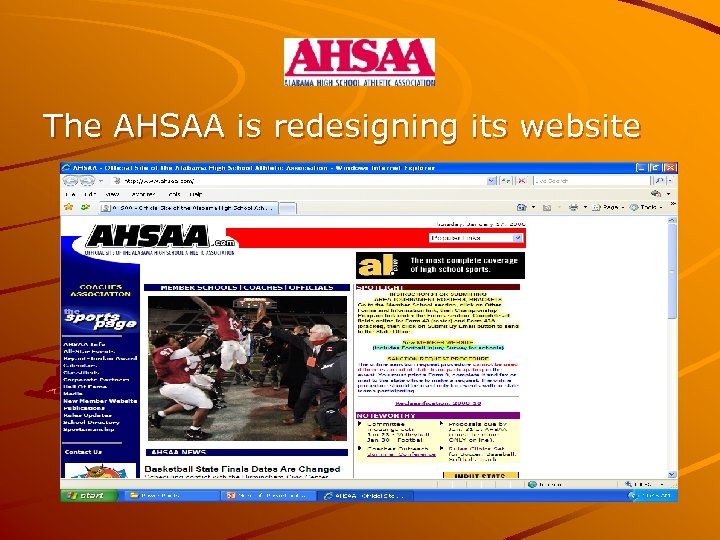 The AHSAA is redesigning its website 