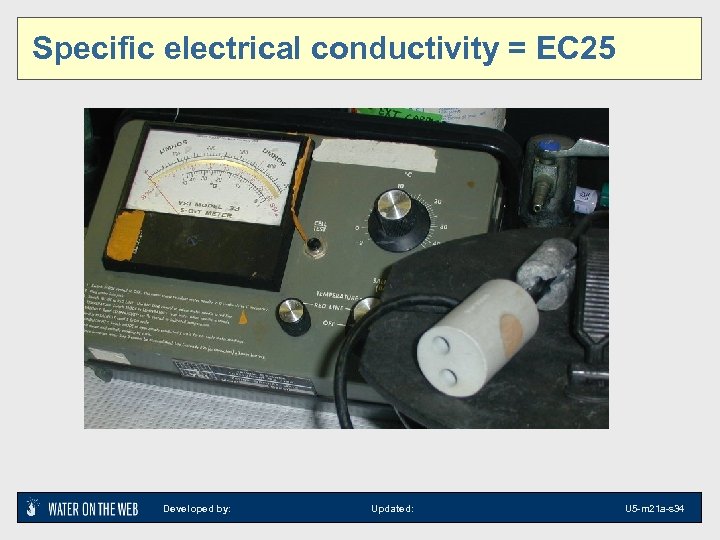 Specific electrical conductivity = EC 25 Developed by: Updated: U 5 -m 21 a-s
