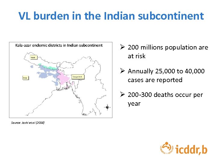 VL burden in the Indian subcontinent Ø 200 millions population are at risk Ø