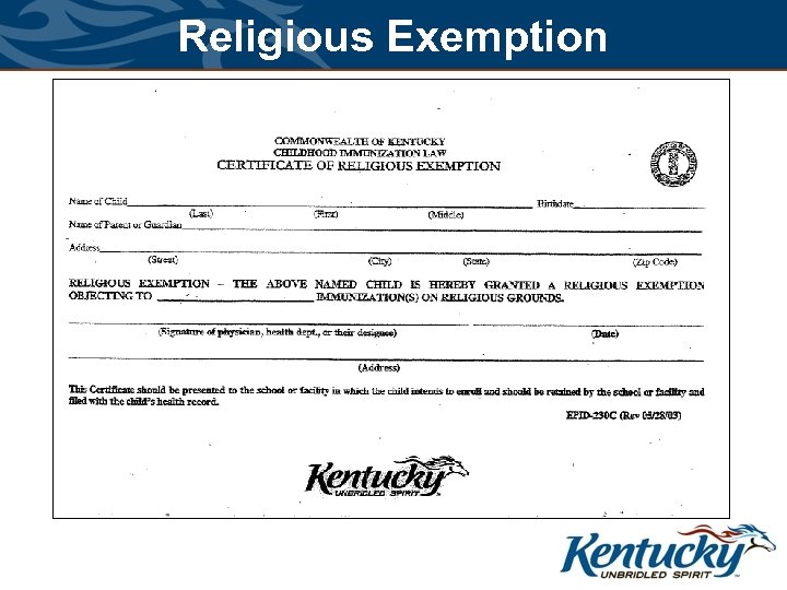 Religious Exemption 