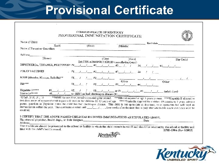 Provisional Certificate 