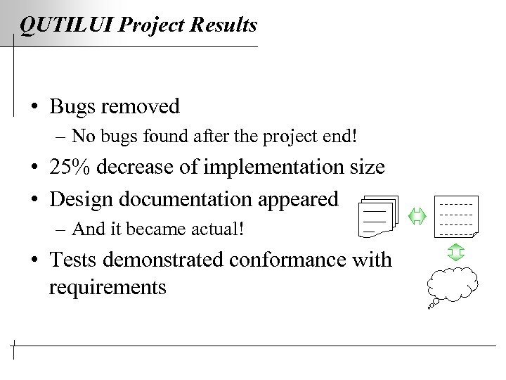 QUTILUI Project Results • Bugs removed – No bugs found after the project end!