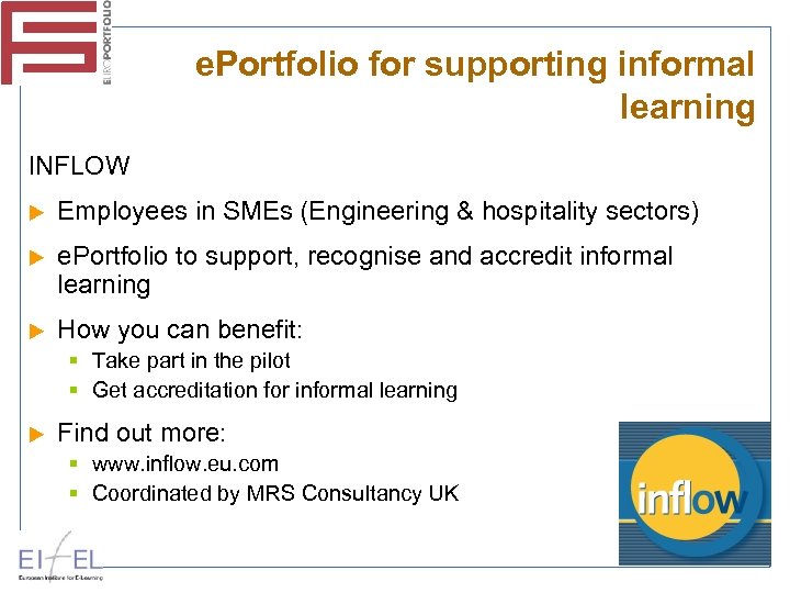 e. Portfolio for supporting informal learning INFLOW Employees in SMEs (Engineering & hospitality sectors)