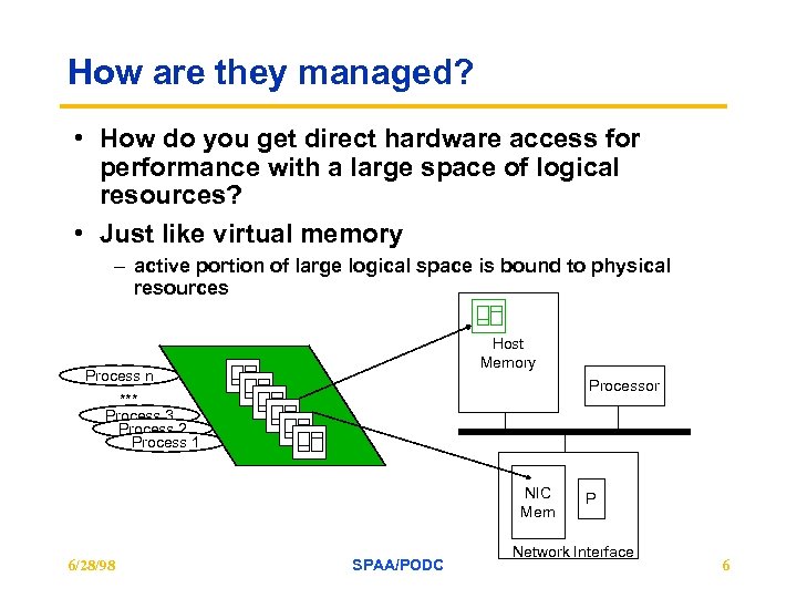 How are they managed? • How do you get direct hardware access for performance