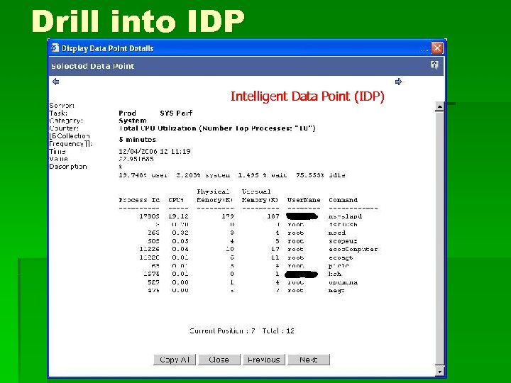 Drill into IDP Intelligent Data Point (IDP) 