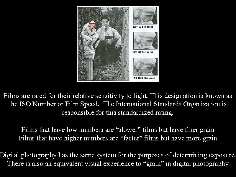 Films are rated for their relative sensitivity to light. This designation is known as
