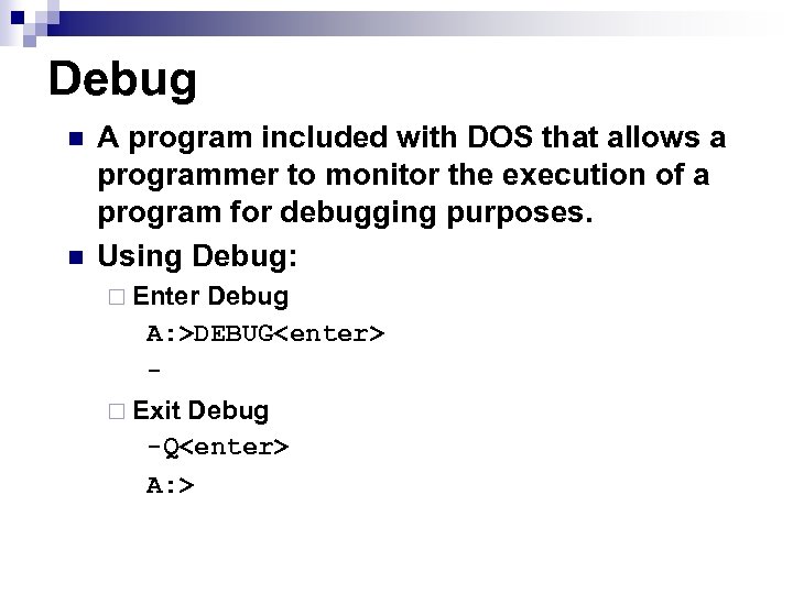 Открытый урок по debug.