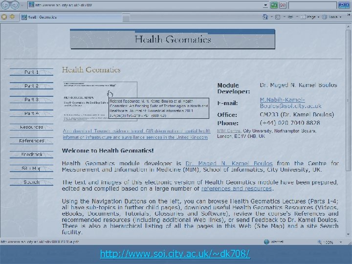 http: //www. soi. city. ac. uk/~dk 708/ 