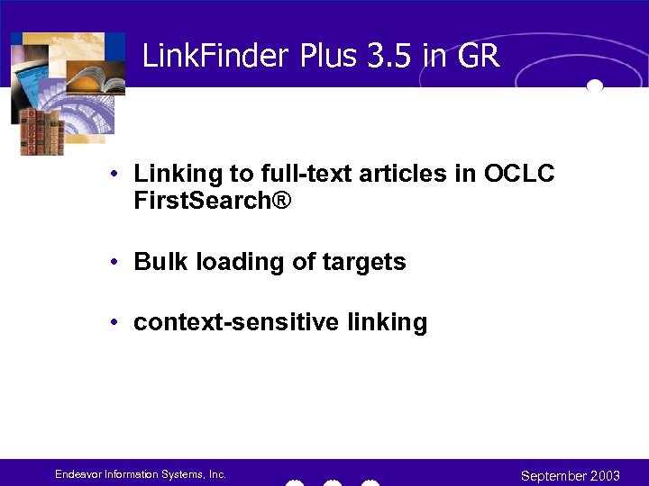 Link. Finder Plus 3. 5 in GR • Linking to full-text articles in OCLC