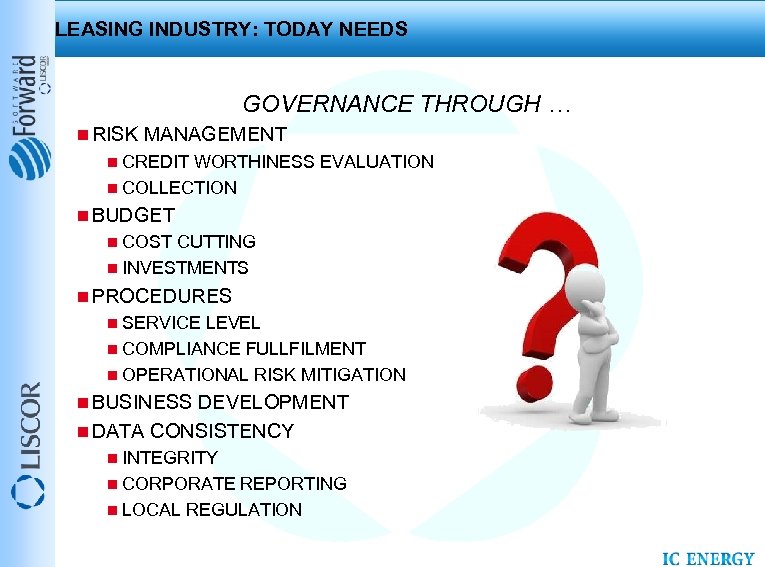 LEASING INDUSTRY: TODAY NEEDS GOVERNANCE THROUGH … n RISK MANAGEMENT n CREDIT WORTHINESS EVALUATION
