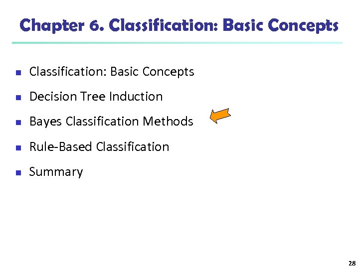 Chapter 6. Classification: Basic Concepts n Decision Tree Induction n Bayes Classification Methods n