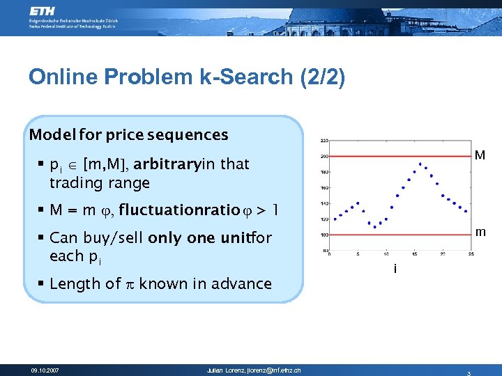 Online Problem k-Search (2/2) Model for price sequences : M § pi Î [m,