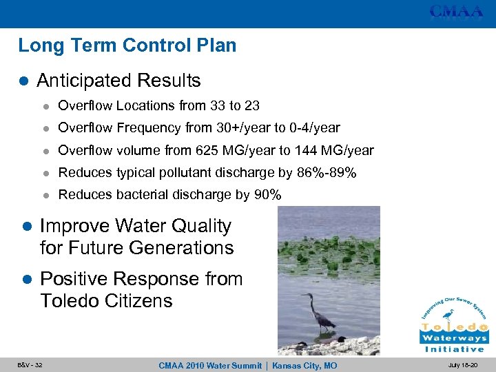 Long Term Control Plan l Anticipated Results l Overflow Locations from 33 to 23