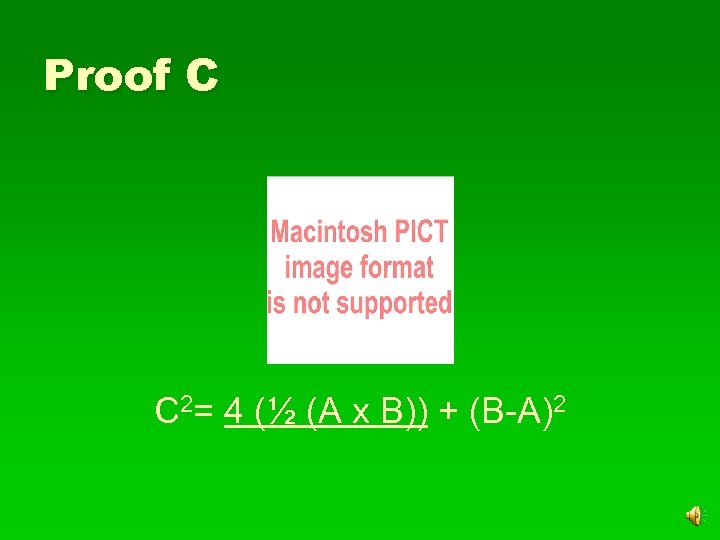 Proof C C 2= 4 (½ (A x B)) + (B-A)2 