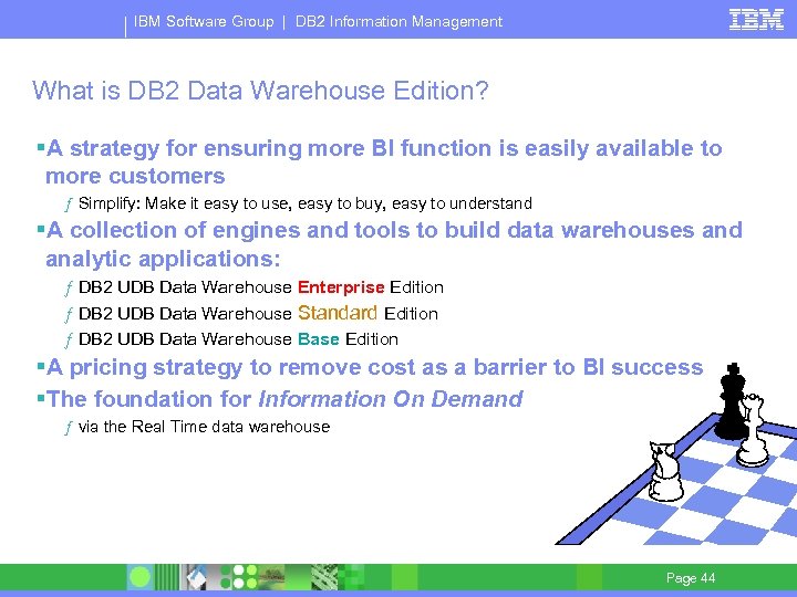 IBM Software Group | DB 2 Information Management What is DB 2 Data Warehouse