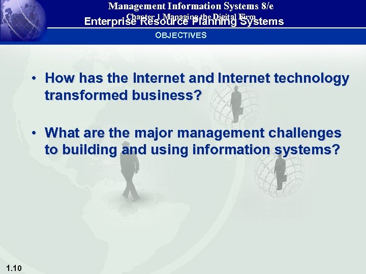 Management Information Systems 8/e Chapter 1 Managing the Digital Firm Enterprise Resource Planning Systems