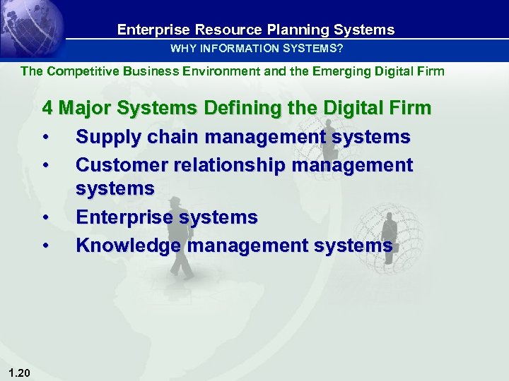 Enterprise Resource Planning Systems WHY INFORMATION SYSTEMS? The Competitive Business Environment and the Emerging