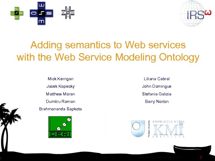 Adding semantics to Web services with the Web Service Modeling Ontology Mick Kerrigan Liliana
