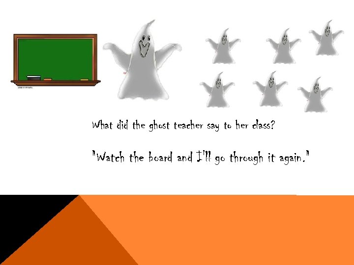 What did the ghost teacher say to her class? 