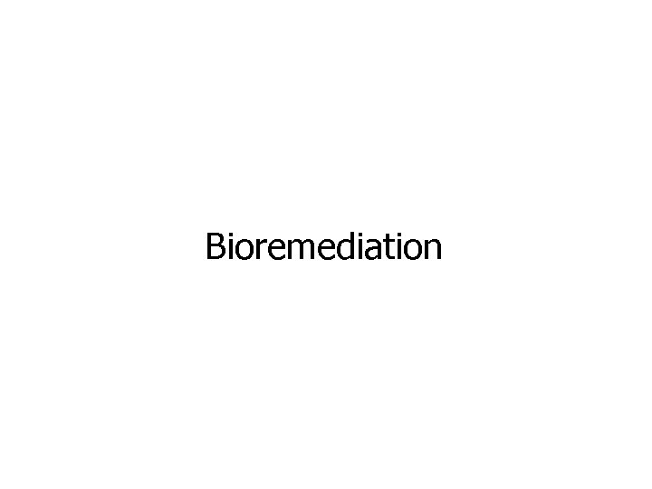 Bioremediation 