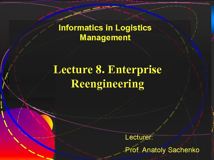 1 Informatics in Logistics Management Lecture 8. Enterprise Reengineering Lecturer: Prof. Anatoly Sachenko 