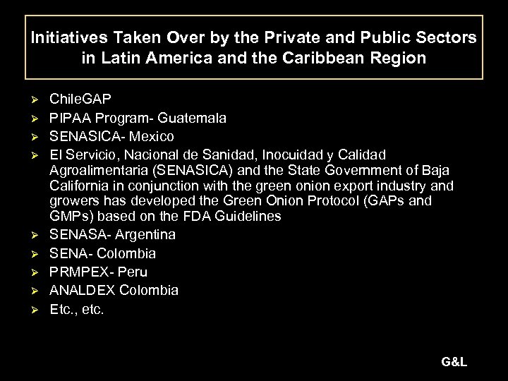 Initiatives Taken Over by the Private and Public Sectors in Latin America and the
