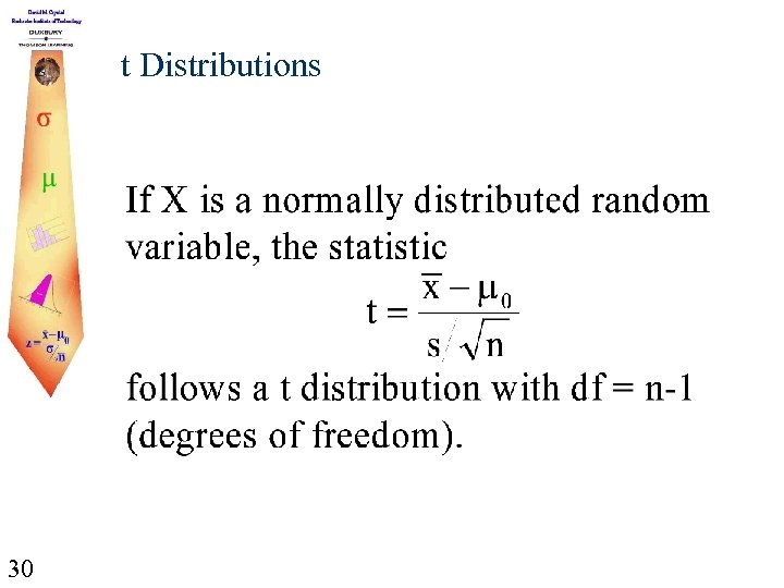 t Distributions 30 