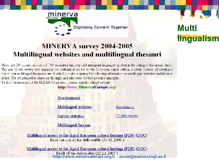 Multi lingualism http: //www. minervaisrael. org. il dovw@savion. huji. ac. il 