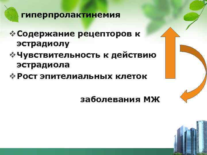 гиперпролактинемия v Содержание рецепторов к эстрадиолу v Чувствительность к действию эстрадиола v Рост эпителиальных