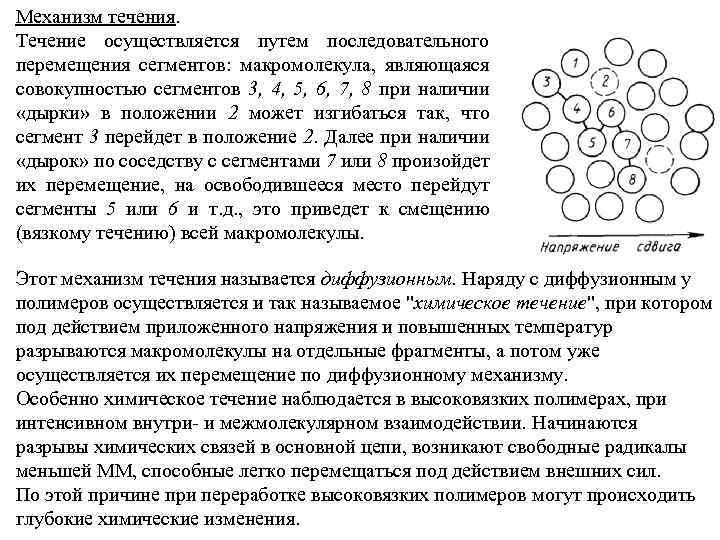 Осуществляется в течении. Механизм течения полимеров. Вязкотекучее состояние полимеров механизм течения. В чем заключается механизм течения материала?. Механизм вязкого течения..