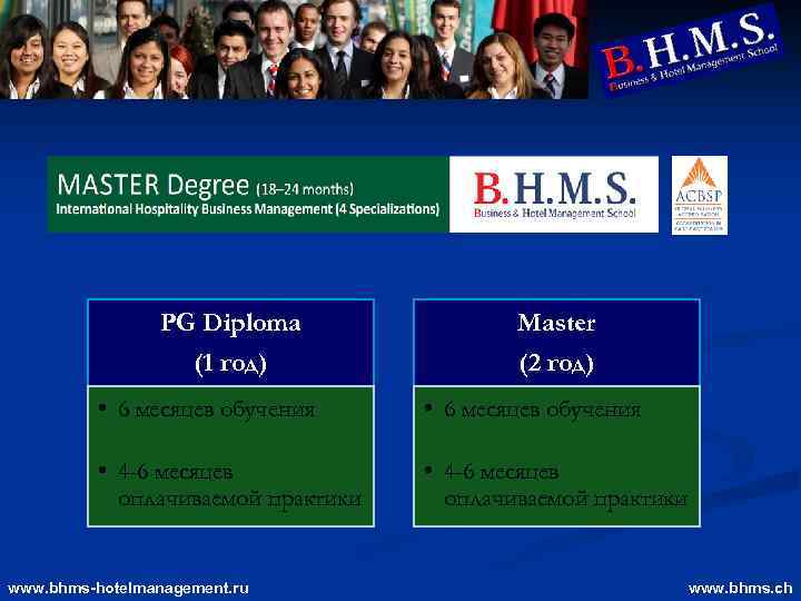 PG Diploma (1 год) Master (2 год) • 6 месяцев обучения • 4 -6