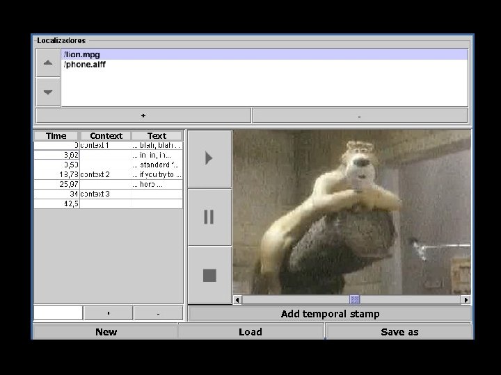 Time Context Text Add temporal stamp New Load Save as 