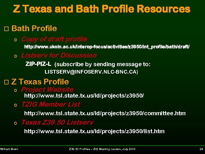 Z Texas and Bath Profile Resources o Bath Profile o Copy of draft profile