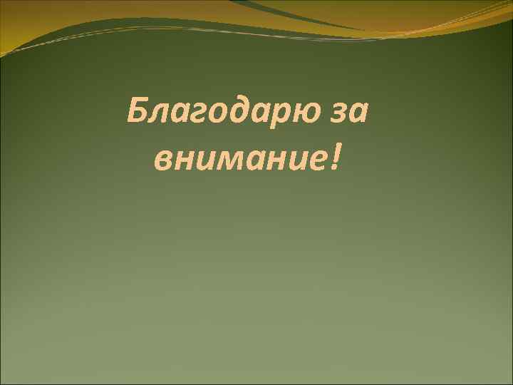Благодарю за внимание! 