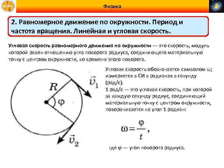 Модуль скорости окружности