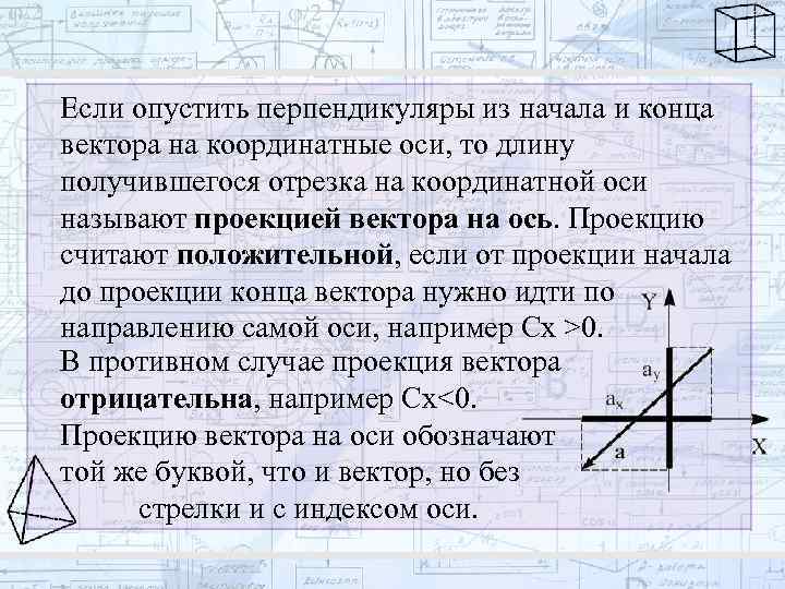 Если опустить перпендикуляры из начала и конца вектора на координатные оси, то длину получившегося