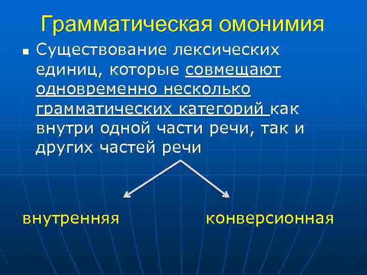 Грамматическая омонимия презентация