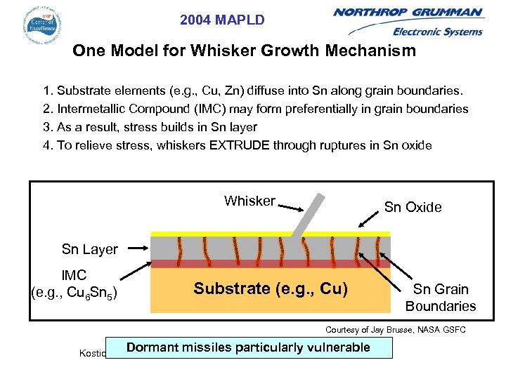 2004 MAPLD One Model for Whisker Growth Mechanism 1. Substrate elements (e. g. ,