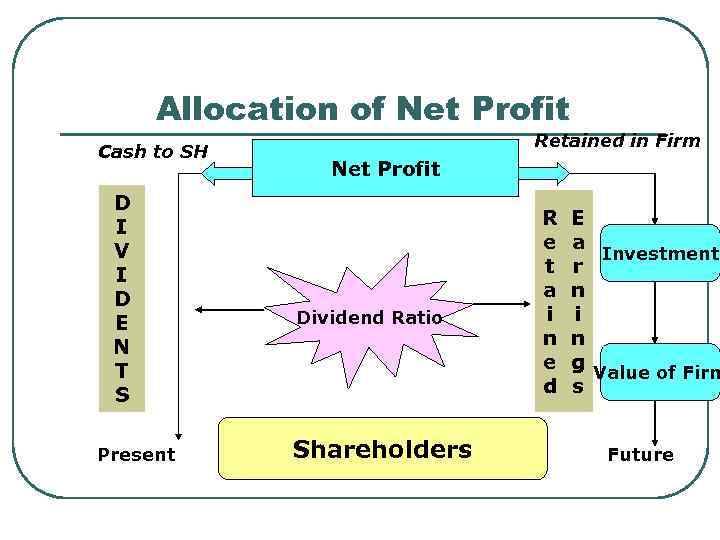 Allocation of Net Profit Cash to SH D I V I D E N