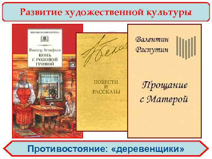 Развитие художественной культуры Противостояние: «деревенщики» 