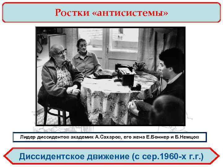 Наука в 1953. Ростки антисистемы. Немцов и Сахаров. Немцов и Сахаров в горьком. Лидеры движение диссидентов 1953-1985.