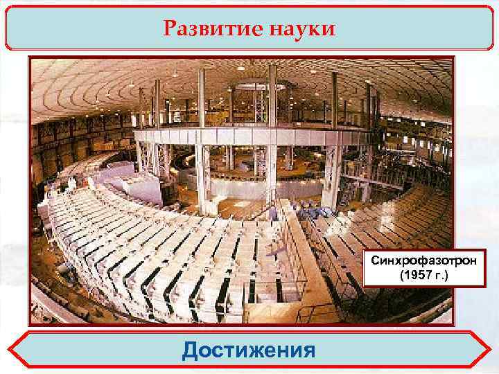 Развитие науки Синхрофазотрон (1957 г. ) Достижения 