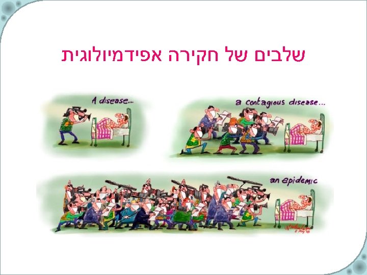  שלבים של חקירה אפידמיולוגית 