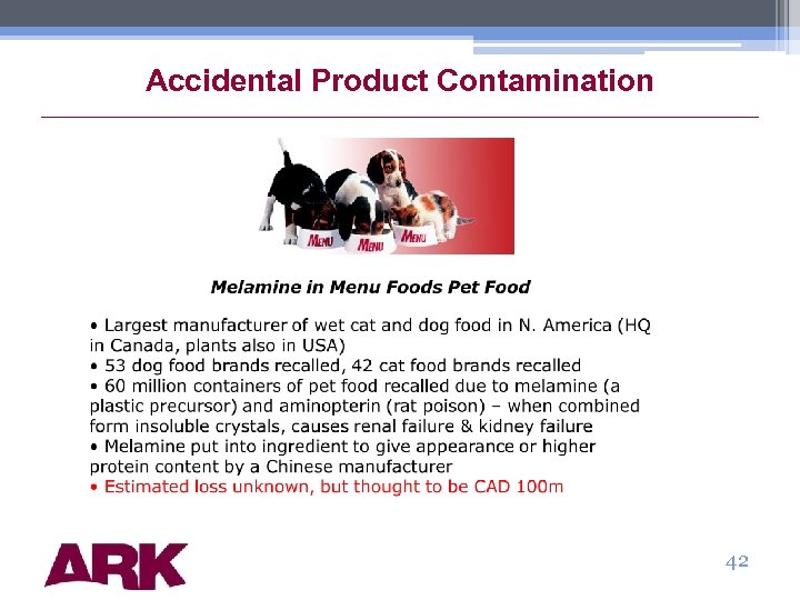 Accidental Product Contamination 42 